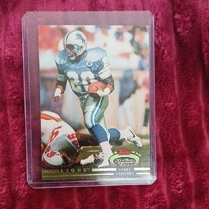 Topps Barry Sanders Card with Blue and Red Accents